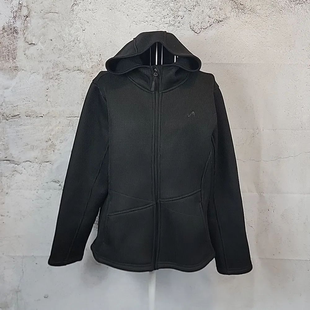 Q4 designs jacket Ribbed Texture Heavy Fleece Hooded Womens  Size L